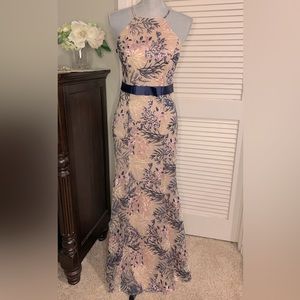 Vintage Y2K whimsical Floral Embroidered Formal Gown